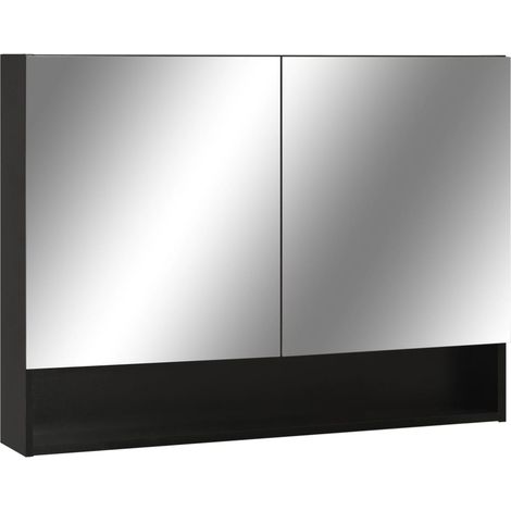 Maison Exclusive - LED-Spiegelschrank fürs Bad Schwarz 80x15x60 c