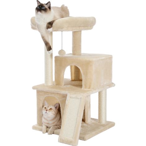 Árbol para gatos, percha espaciosa, cómodos apartamentos dobles. (1/2)