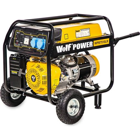 Petrol Generator Wolf WPB7510LR 13HP 5500W Max 2x230V 16A Sockets