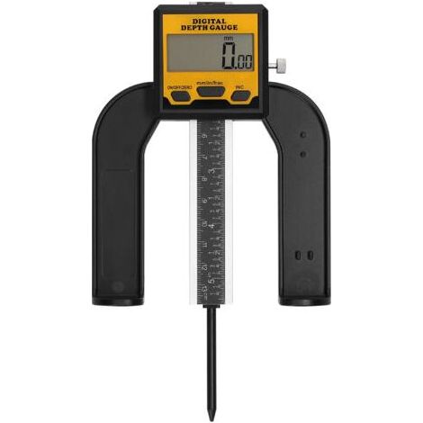 Règle profondeur numérique 0-80mm pour travail bois, jauge hauteur scie circulaire, écran LCD, 3 unités, arrêt auto, base magnétique (1/5)