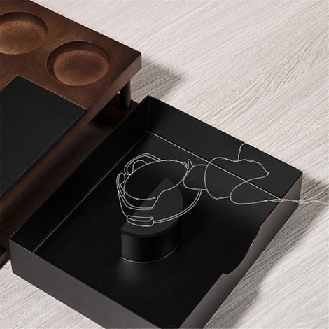 Multifunktionale Espresso-Tamping-Station aus Massivholz, Pulverpressung A-- (1/5)