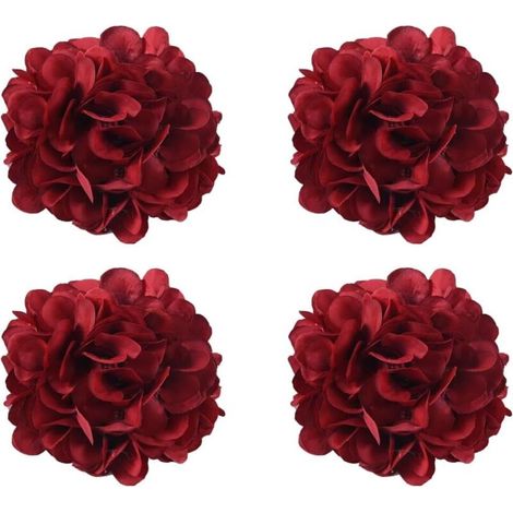 Set di 4 fermatende decorativi con fiori artificiali, eleganti e versatili per interni o matrimoni.