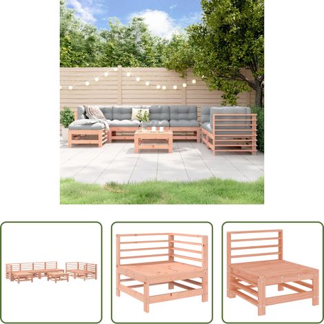 vidaXL Canapé d'angle -  Salon de jardin 8 pcs bois massif douglas (1/5)