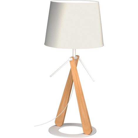 Lampe design, Lampe à poser zazou lt Blanc en Wood, Aluminor (1/4)