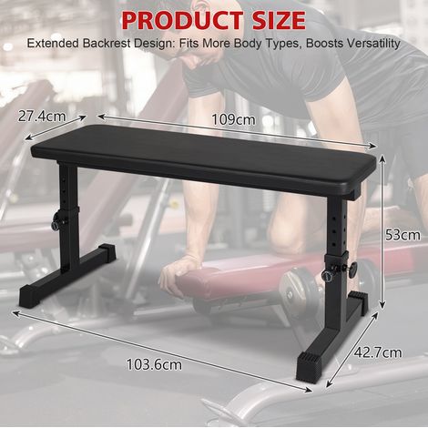 Hantelbank mit Höhenverstellung, 110 x 45 cm, 200 kg, schwarz HAVRYA