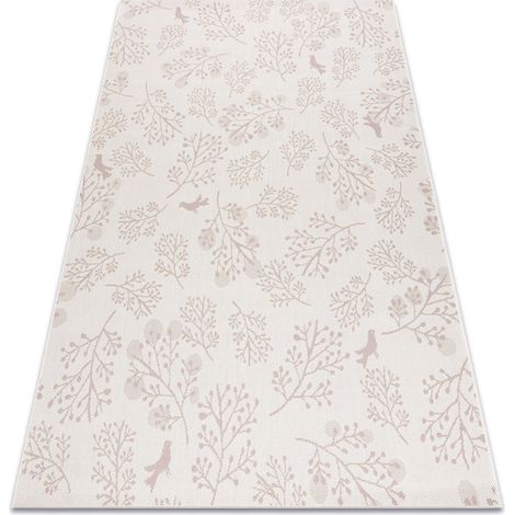 Carpet FLAT 48774/526 Leaves Birds - cream pink pink 80x150 cm