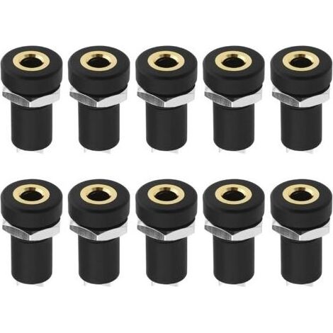 10pcs 3,5mm Femelle Mono Montage sur Panneau Jack avec Écrous 3,5mm Mono Jacks Montage sur Panneau Connecteurs à Souder Accessoires pour Lecteurs CD Ordinateurs Portables Numériques DV (1/5)