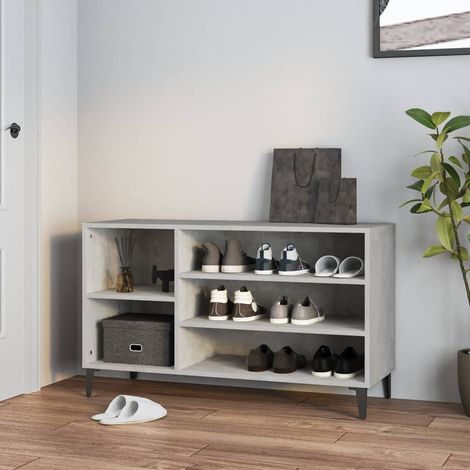 Maison Exclusive - Scarpiera Grigio Cemento 102x36x60 cm in Legno Multistrato