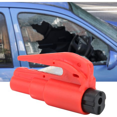 Brise-vitre de voiture, marteau d'évacuation, outil brise-vitre, marteau de sécurité automobile multifonctionnel, marteau de sauvetage automobile, rouge. (1/5)