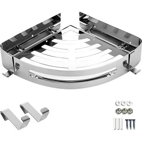 2PCS Etagere Salle de Bain Etagere Douche INOX Douche Serviteur Douche Rangement Organiseur sans Vis sans percage Adhésif Pose Murale sans Dégâts (1/5)
