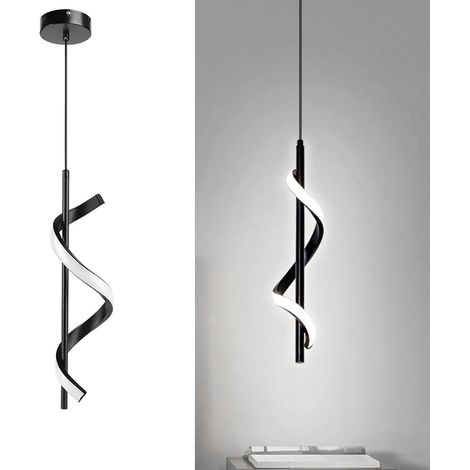 Lustre en spirale, lustre de salle à manger, lustre moderne, lustre de table de chevet, lumière blanche. (1/5)