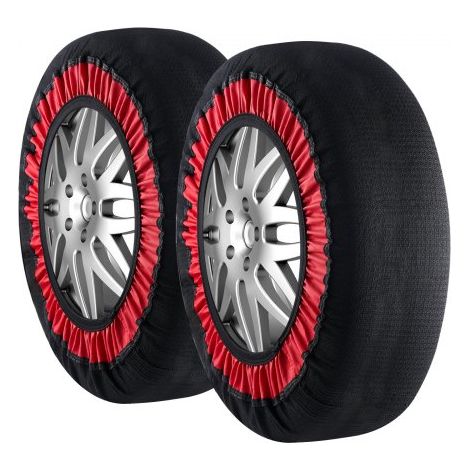 Chaussettes à Neige pour Pneus Épaisses 2PCs Taille M, Chaînes à Neige Textiles en Fibre de Polyester avec Sangles Élastiques, Dispositifs Textiles de Traction pour Voiture, SUV, Pick-up (1/4)