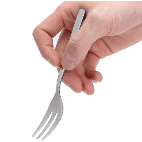 12 fourchettes multifonctions en acier inoxydable pour dégustation, apéritifs, gâteaux, desserts, salades et fruits (1/5)