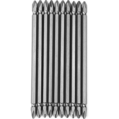 10-teiliges Set Doppelkopf-Kreuzschlitzschraubendreher-Bits, verlängert, aus Chrom-Vanadium-Legierungsstahl, magnetisch, 15 cm (1/5)