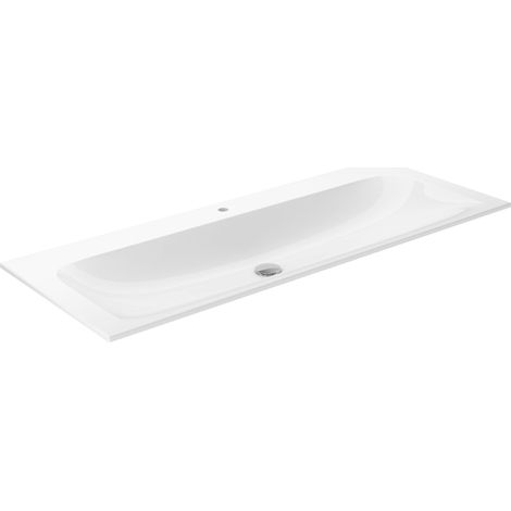 KEUCO X-LINE Einbauwaschtisch aus Keramik, 1208x17x494mm, mit 1