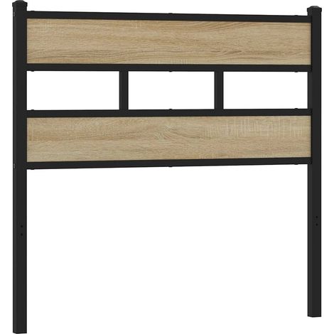 Testiera Testata del letto di Ricambio Rovere Sonoma 107 cm in Ferro e Legno Multistrato (1/4)