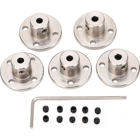5 pièces Accouplement à bride professionnel en acier inoxydable, diamètre intérieur 3mm, pour arbre rigide (1/5)