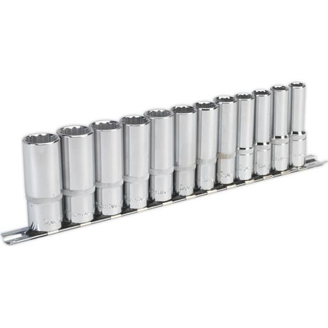 Sealey Premier Deep Socket Set 3/8""Sq Drive 12-point 12pc AK2683 (1/2)