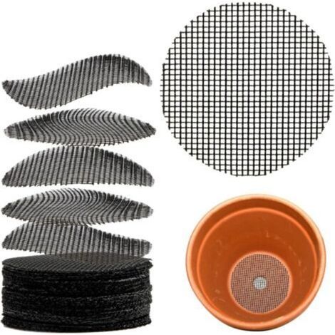 100 pièces 100mm de diamètre Pot de fleur trou maille tapis fond rond maille tapis Drainage plantes (1/4)