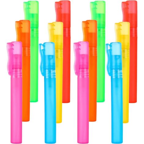 Petits flacons de parfum en plastique PP, lot 12 vaporisateurs forme stylo, porte-échantillons (1/5)