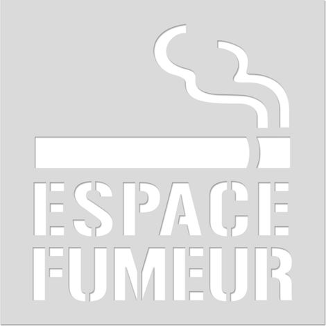 Pochoir de marquage au sol "Espace fumeur" – Format 600x600 – PVC 5 mm – Décret 2025-582 – usage extérieur