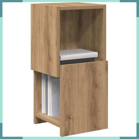 889828 Meuble d'angle Chêne artisanal 25,5x25x55cm Bois d'ingénierie (1/5)