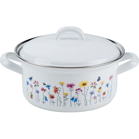 Riess Casserole Flora avec couvercle Ø14cm Country Emaille Induction