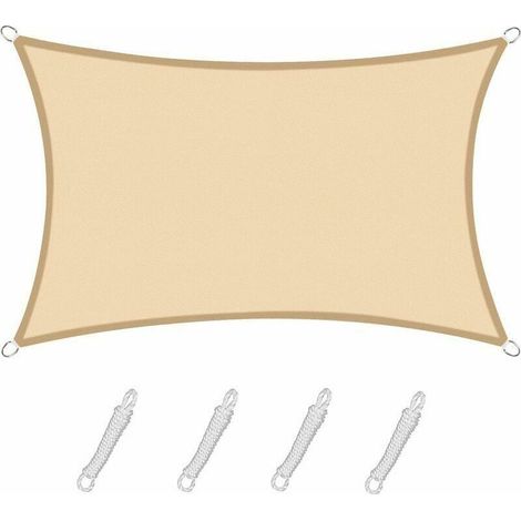 Voile D Ombrage - Rectangulaire 2.5 x 3.5 M - Polyéthylène HDPE Tissé - Protection UV 95 % - Pour Terrasse Jardin Patio - 1 Pièce (1/5)