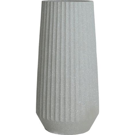 Cache pot contemporain gris en polyresine style élégant - Gris effet pierre mat (1/4)