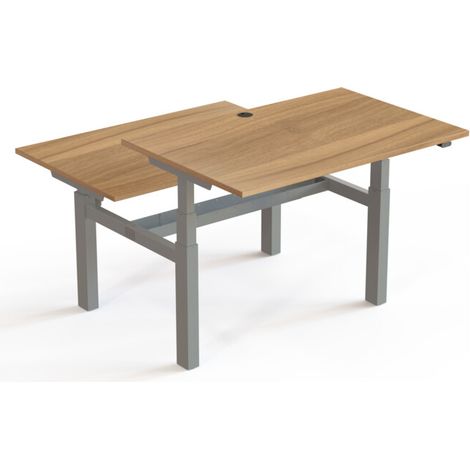 STIER Bureau d’équipe 501-88 réglable en hauteur électrique noyer mélangé (1/3)