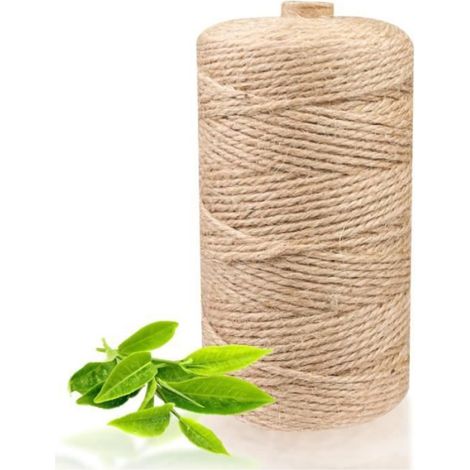 1 Rouleau Ficelle Jute 200m Blanc, Corde Naturelle Bricolage, Décoration Maison, Emballage Cadeau (1/3)