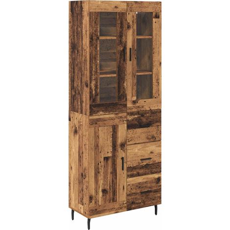 Maison Exclusive - Aparador alto 2 uds. Madera envejecida 69,5 x (1/5)