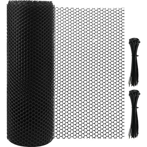 Plastic Wire Mesh Fence Poultry Garden Balcony 40cm x 6m Black (1/5)