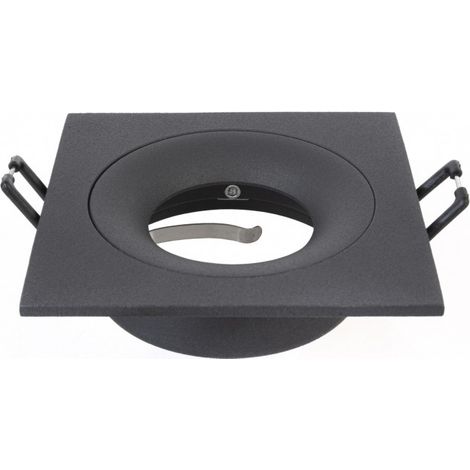 Collerette support d'encastrement GU10 / MR16 - CURVE - Carré - Noir