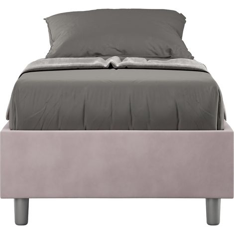 Letto Singolo Sommier 80x200 cm con Rete e Contenitore Azelia Glicine (1/3)