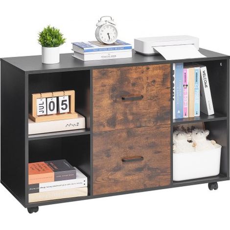 Classeur Dossier Mobile en Bois Meuble de Rangement de Bureau à 2 (1/5)