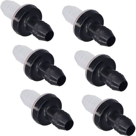 6 pièces clapet anti-retour en plastique anti-retour 1 voie en ligne pour liquide et gaz 3/8 pouces 10MM diamètre d'interface CDPS6 PP coque en caoutchouc de silicone diaphragme (1/5)