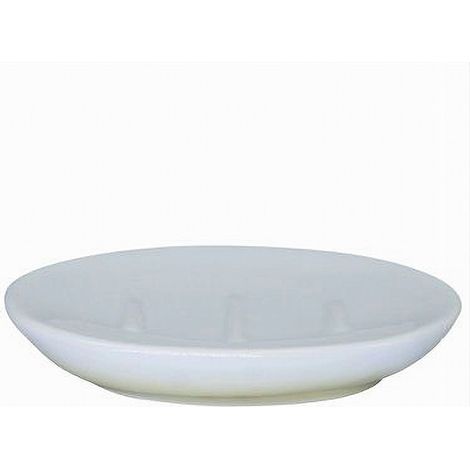 Cleafe - Piatto Piattino Porta Sapone Saponetta Bagno Ceramica Bianco Giallo Arredo 59904 - (1/3)