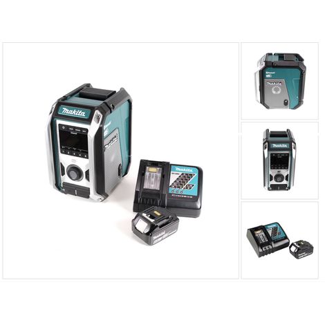 Makita DMR115 10,8-18V Li-Ion Baustellenradio + 1 x Ladegerät DC18RC + 1 x BL1860B (1/5)