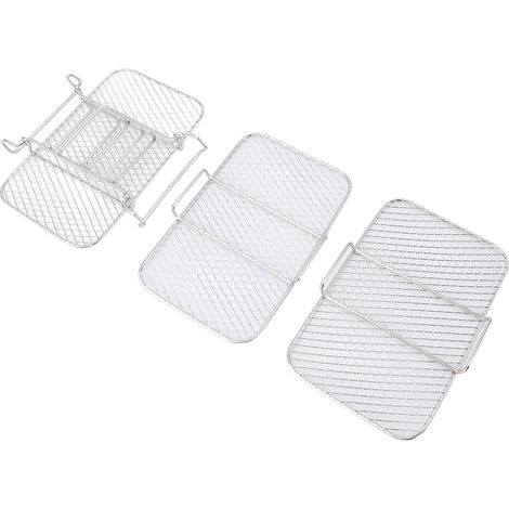 Support de friteuse à 3 couches, déshydrateur empilable en acier inoxydable 304, accessoires multi-grill détachables (1/5)