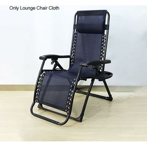 Tissu de remplacement de chaise, tissu de chaise longue anti-gravité (bleu marines) avec corde, accessoires de chaise, chaise longue de patio élastique élastique (1/4)