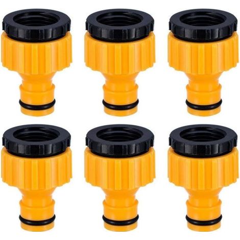 Plastique 3/4 '' and 1/2 '' BSP 2in1 Nez de Robinet d'arrosage à Visser débit Tap Connector Threaded Faucet Adapter 6 Pack (1/5)