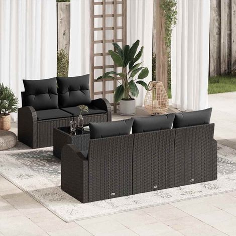 Gartensofa-set Schwarz 55 x 55 x 37 cm Poly-Rattan