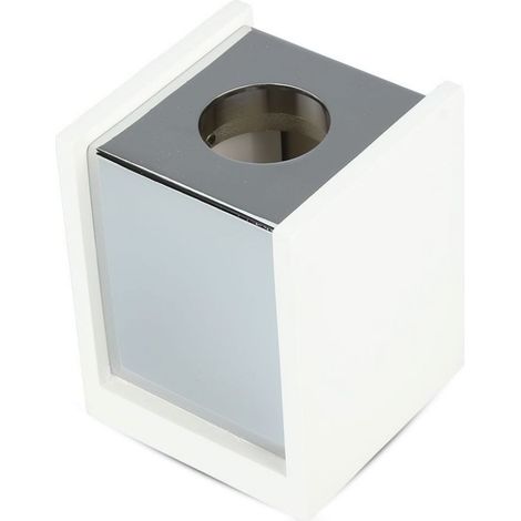 V-TAC VT-860 Portafaretto soffitto quadrato in gesso bianco con bordo metallo cromato per 1xGU10-GU5.3 - sku 3116 (1/5)