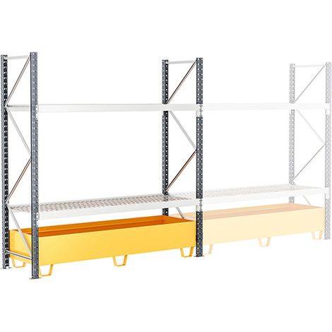 Regale mit Auffangwanne - nächstes Element - Tiefe 600mm - 284kg/niv - Nur in Verbindung mit einem Startmodul verwendbar - RAYRET/2N/1860/S1
