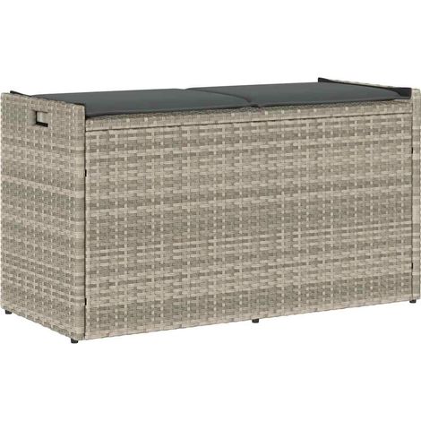 Outdoor-Sitzbank mit Stauraum und Kissen Hellgrau 100 cm vidaXL (1/5)