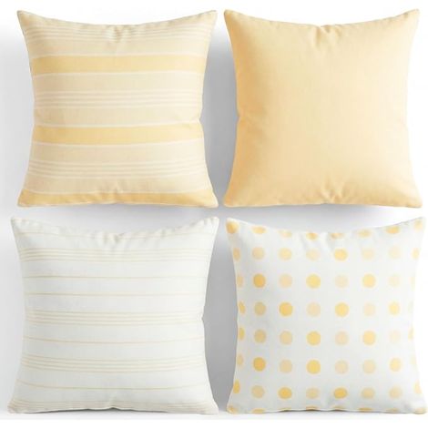 Pastel Yellow Cushion Covers 45 x 45 cm Removable Washable Modern Cushions Home Decoration Bed Sofa Armchair (1/5)