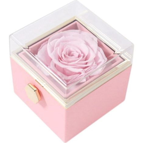 Halskettenbox mit Ewiger Rose und floralem Muster, Valentinstags- oder Hochzeitsgeschenk (1/5)