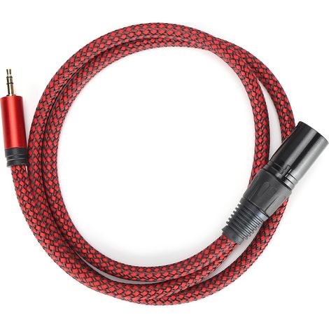 Câble Audio Xlr Vers Jack 3.5mm Trs 4m Cuivre Sans Oxygène Pour Studio Et Scène - Noir (1/5)