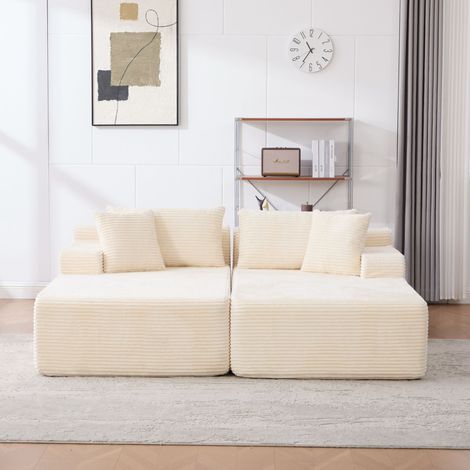 Möbelstück aus Chenille in Beige 34 x 35 x 110 cm HOMAIRE (1/5)